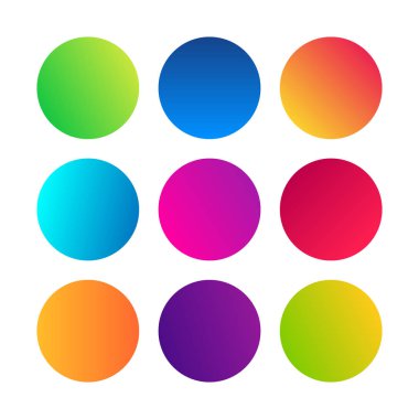 Yuvarlak degradeler küreleri kümesi