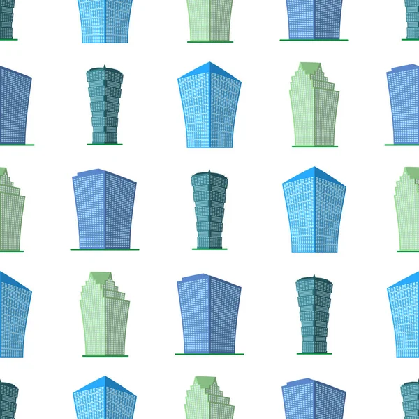 Modèle sans couture avec bâtiment moderne de grande hauteur — Image vectorielle