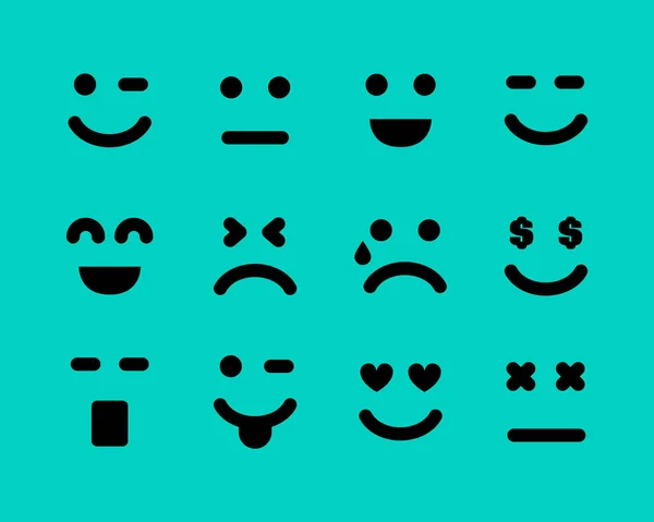 Мультяшні обличчя з емоціями — стоковий вектор