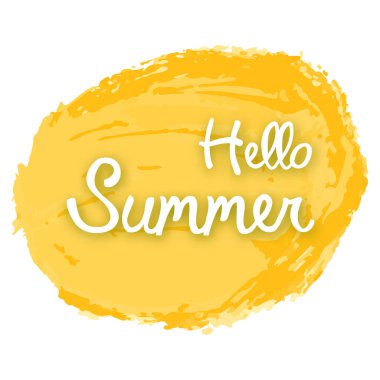 Merhaba yaz sarı suluboya spot