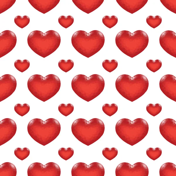 Kırmızı Düşük Poli Kalpli Dikişsiz Desen