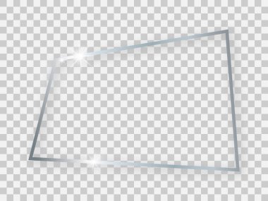 Gümüş parlak dikdörtgen çerçeve