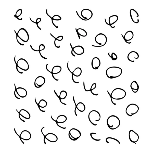 Hand getekende kronkels. Set van krullend Swirls — Stockvector