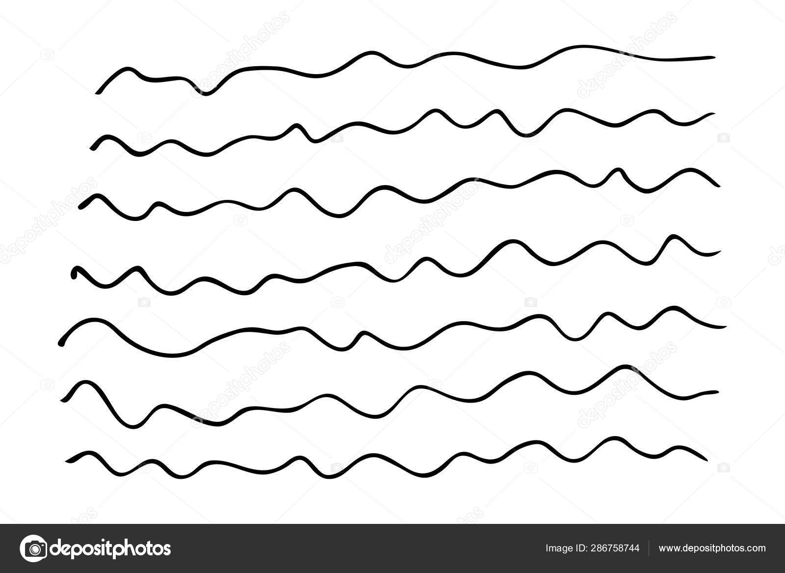 Set Of Hand Drawn Wavy Lines Vector Image By C Dniprodd Vector Stock