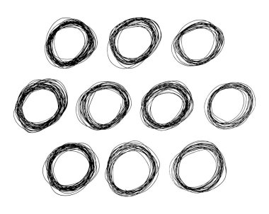 On Çizim El Çizilmiş Elips Şekiller Kümesi