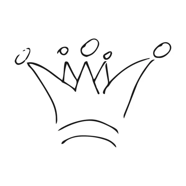 Simple graffiti sketch queen or king crown — Stock Vector