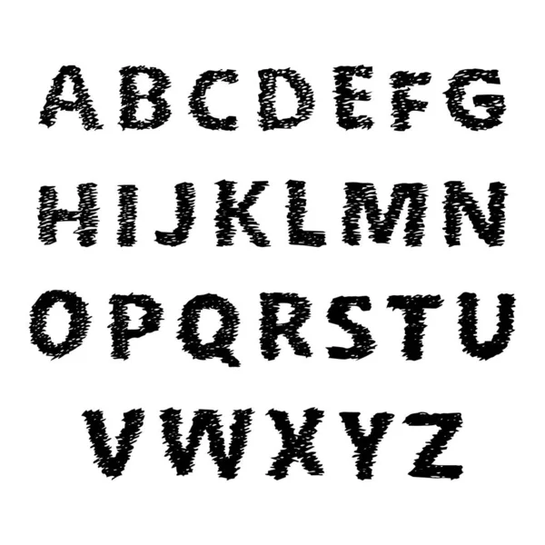 Letras del alfabeto latino dibujadas a mano — Archivo Imágenes Vectoriales