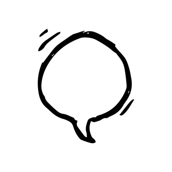Sketch Bolha de fala em branco desenhada à mão — Vetor de Stock