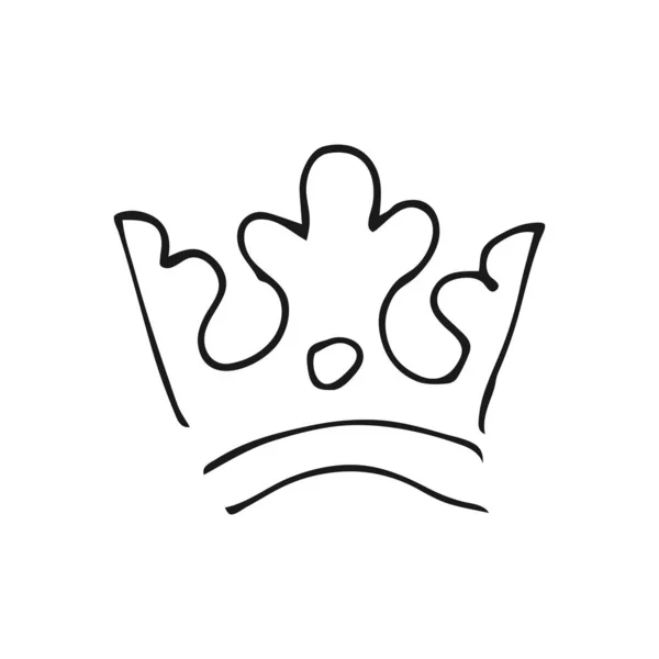 Eenvoudige graffiti schets koningin of koning kroon — Stockvector