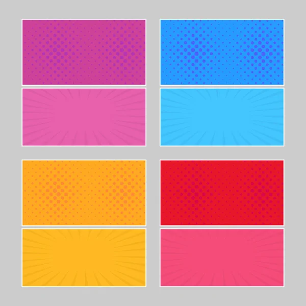 Conjunto de banderas de arte pop multicolor — Archivo Imágenes Vectoriales