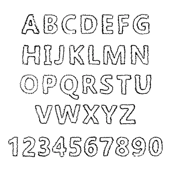 Handgezeichnetes lateinisches Alphabet — Stockvektor