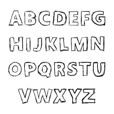 çizilmiş latin alfabesi el