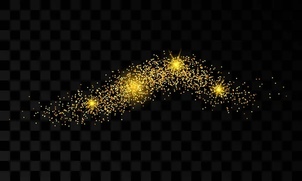 Altın glitter etkisi ile ışık dalgası — Stok Vektör