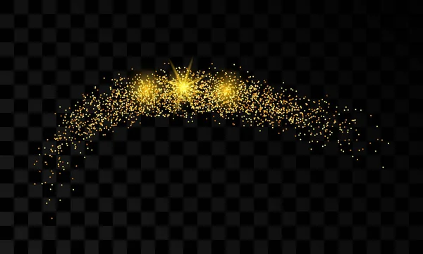 Altın glitter etkisi ile ışık dalgası — Stok Vektör