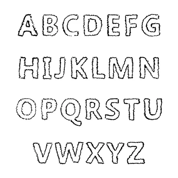 Handgezeichnetes lateinisches Alphabet — Stockvektor