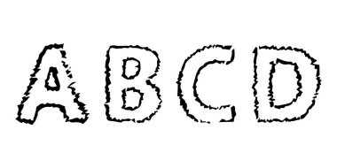 çizilmiş latin alfabesi el