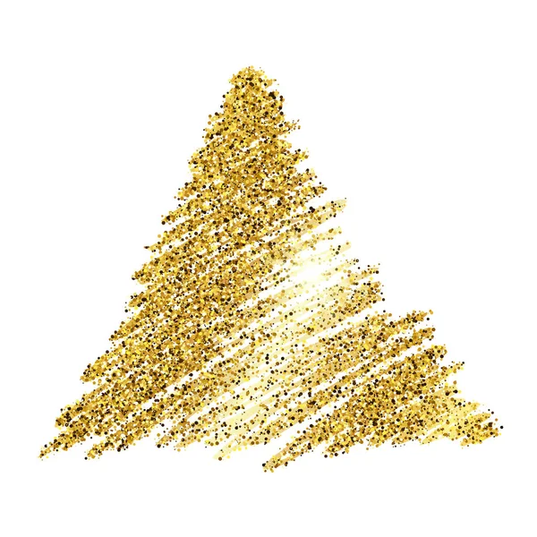 Golden paint hand drawn glittering triangle — Stock Vector