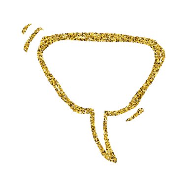 Altın glitter el çizilmiş Konuşma Bubble