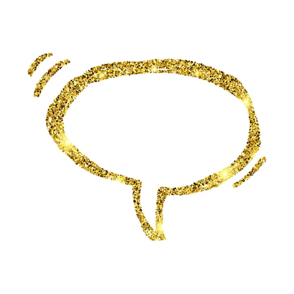 Ouro glitter mão desenhada Speech Bubble — Vetor de Stock
