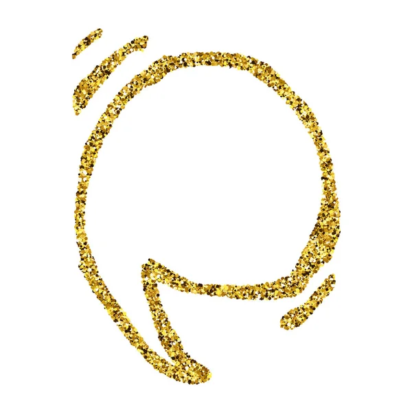 Gold glitzert handgezeichnete Sprechblase — Stockvektor