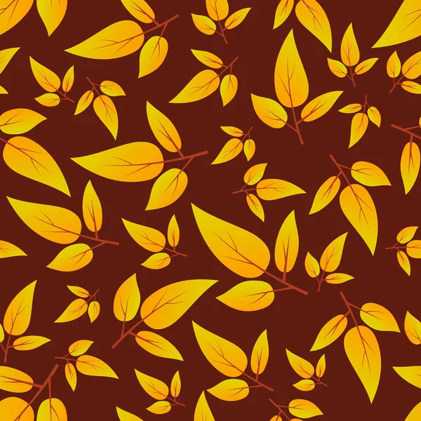 Осенний бесшовный фон с осенними листьями — стоковый вектор