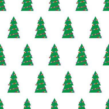 Yeşil Noel ağacı ile Seamless Modeli
