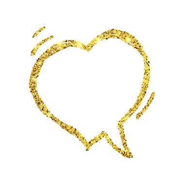 Altın glitter el çizilmiş Konuşma Bubble