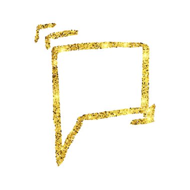 Altın glitter el çizilmiş Konuşma Bubble