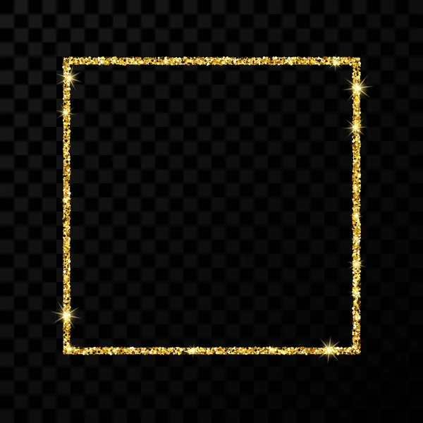 Золота блискуча рамка з блискучими блискітками — стоковий вектор