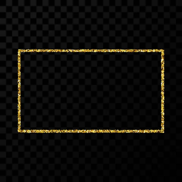 Cadre pailleté or avec scintillements brillants — Image vectorielle