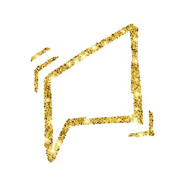 Altın glitter el çizilmiş Konuşma Bubble