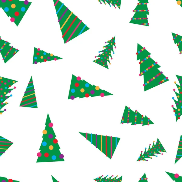 완벽 한 녹색 크리스마스 트리 패턴 — 스톡 벡터