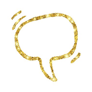 Altın glitter el çizilmiş Konuşma Bubble