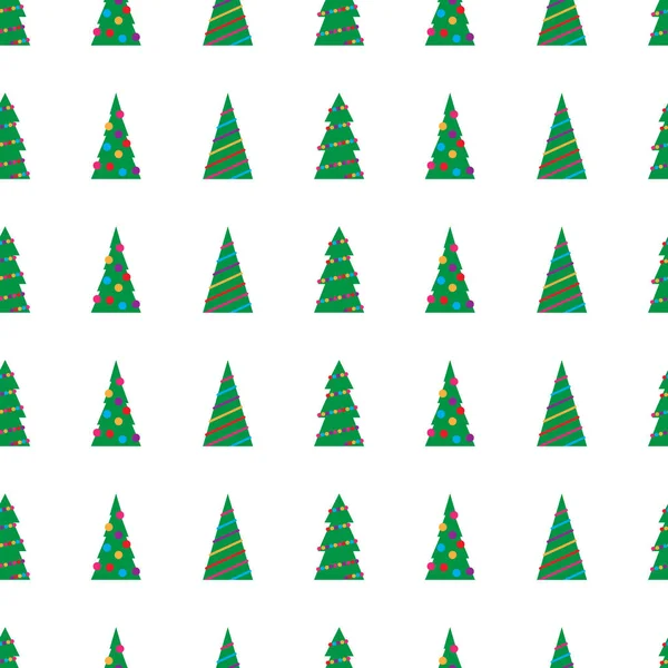 Modello senza cuciture con albero di Natale verde — Vettoriale Stock