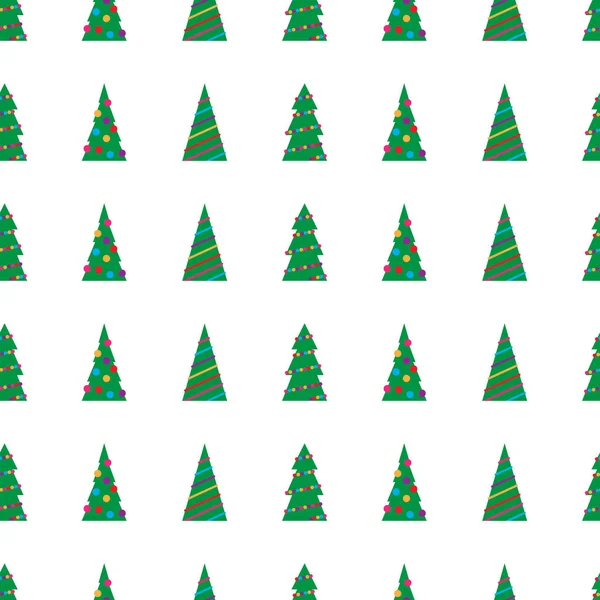 Patrón sin costuras con árbol de Navidad verde — Vector de stock