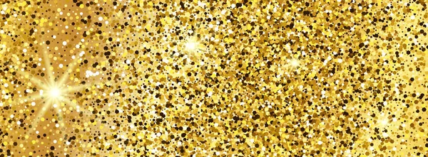 Goldglitzernder Hintergrund mit Glitzereffekt — Stockvektor