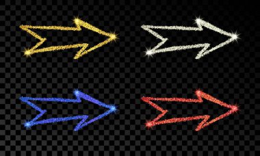 Parıldayan el çizilmiş ok