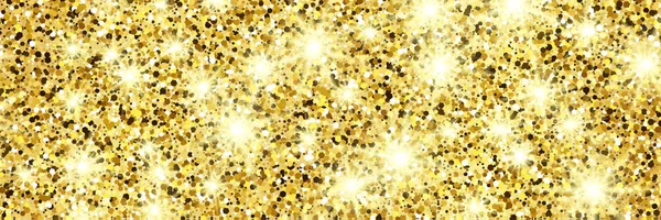 Sfondo dorato scintillante con effetto glitter — Vettoriale Stock