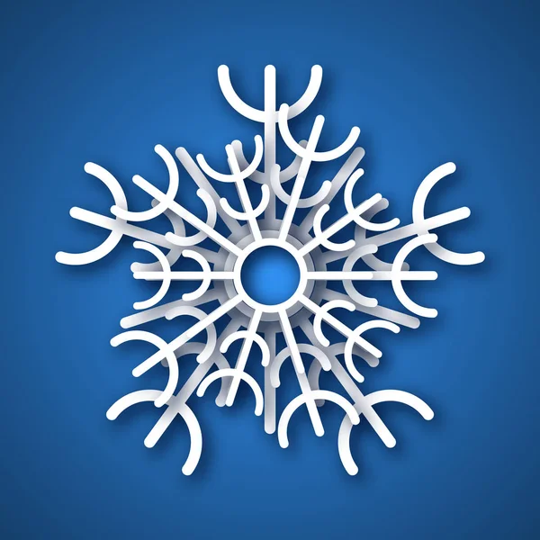 Copo de nieve corte de papel — Vector de stock