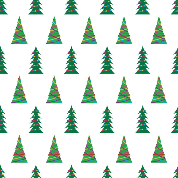 완벽 한 녹색 크리스마스 트리 패턴 — 스톡 벡터