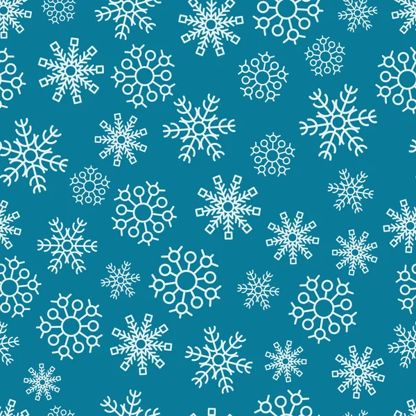 Fondo sin costuras con copos de nieve — Vector de stock