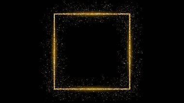 Işıltılı altın kare çerçeve