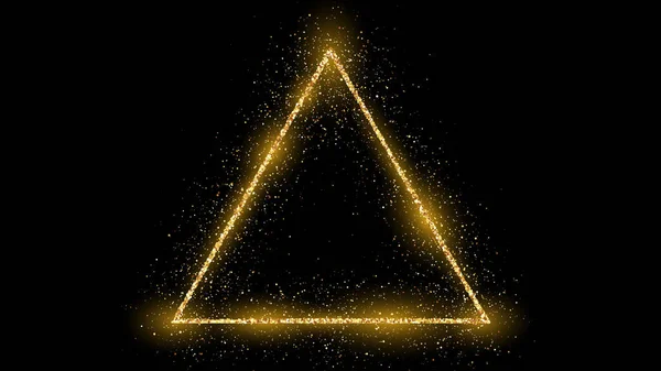 Cadre triangle doré avec paillettes — Image vectorielle