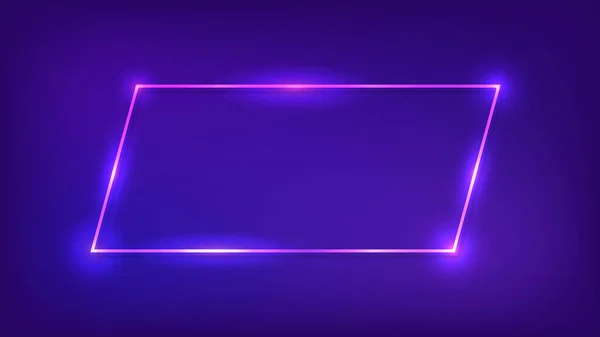 Neon frame with shining effects — Stock Vector