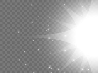 Şeffaf bir arkaplanda güneş ışığı