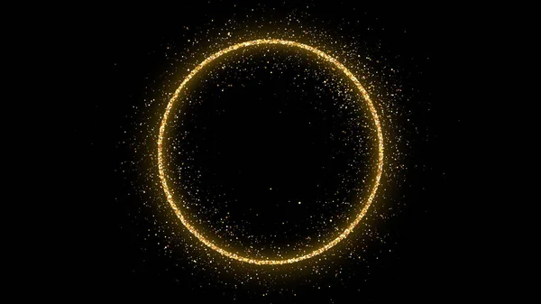 Cadre cercle doré avec paillettes — Image vectorielle
