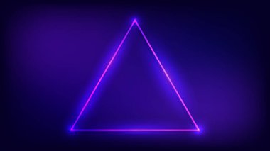 Parlak efektli neon üçgen çerçeve 