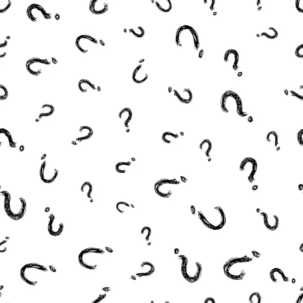 Απρόσκοπτη μοτίβο με doodle ερωτηματικό σύμβολο — Διανυσματικό Αρχείο