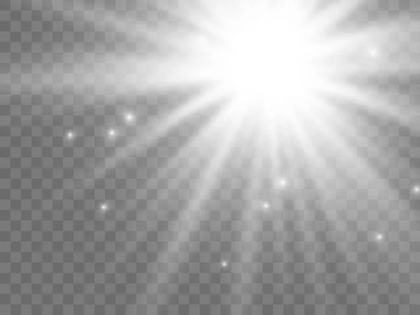 Lumière du soleil sur un fond transparent — Image vectorielle