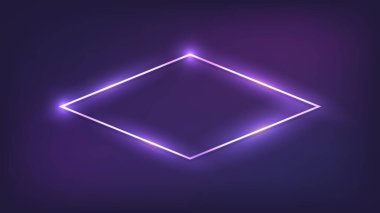 Parlak efektli neon rhomb çerçevesi 